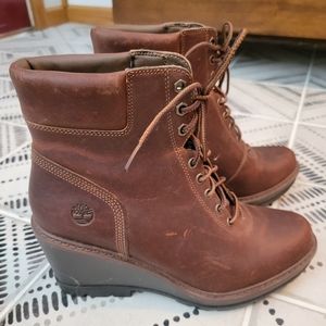 Timberland Lace-up Wedge Heel Booties